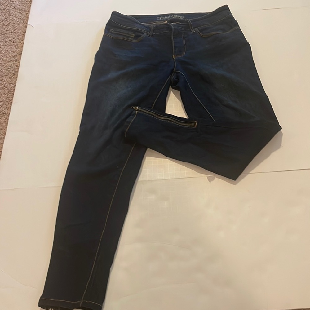 Stretch Jeans Ankle Cut W/Zippers